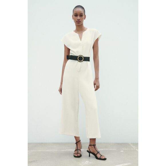 Zara Pants - ZARA Wide Leg Jumpsuit White‎ Small